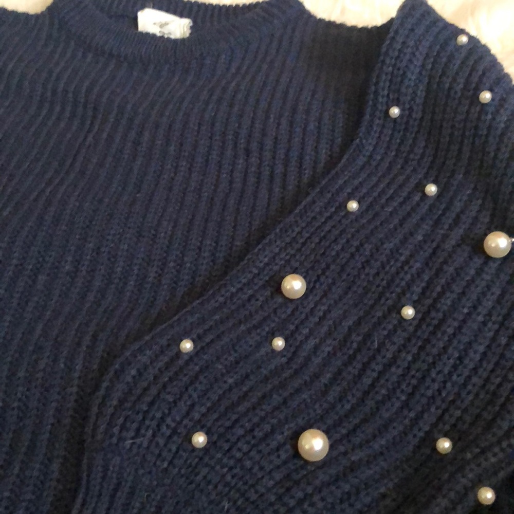 Hayden Girls Sweater with Pearl beaded sleeve - Picture 8 of 8